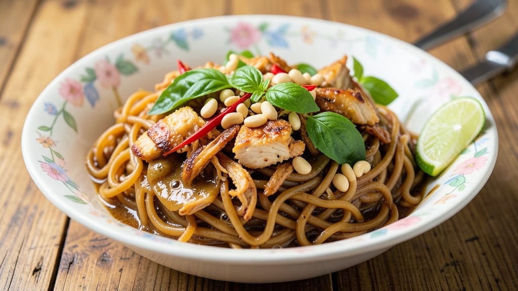 Brown Rice Pad Thai Noodles Recipe: Nutty Earthy Base With Crunchy Toppings Twist