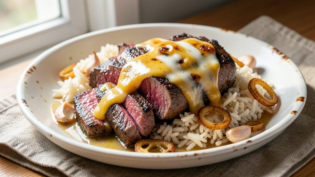 Cheesy Steak and Rice Recipe: One-Pan Melted Magic With Crispy Top