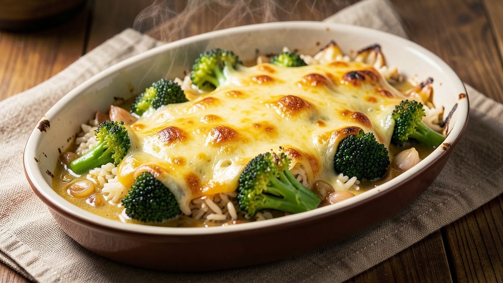 Broccoli Rice Au Gratin Recipe: Cheesy Crisp-Topped Comfort in One Dish