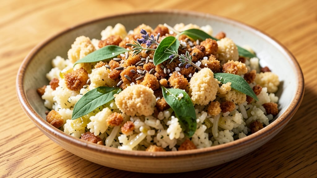 Cauliflower Rice Stuffing Recipe: Crispy Edges and Herb-Infused Warmth