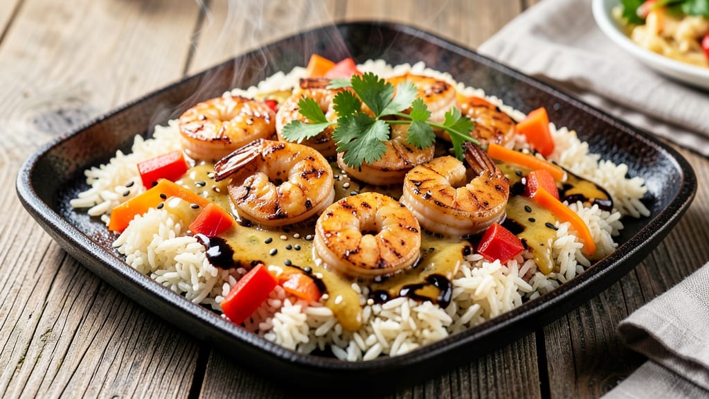Blackstone Griddle Shrimp Fried Rice Recipe: Spicy Garlic Butter Shrimp and Veggie Fusion