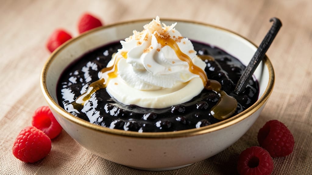 Black Rice Dessert Recipe: Deep Purple Velvet With Coconut Cream Swirl