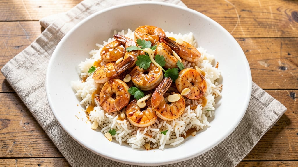 Bojangles Cajun Shrimp and Rice Bowl Recipe: Smoky Garlic Butter Shrimp Over Creamy Cheese Rice