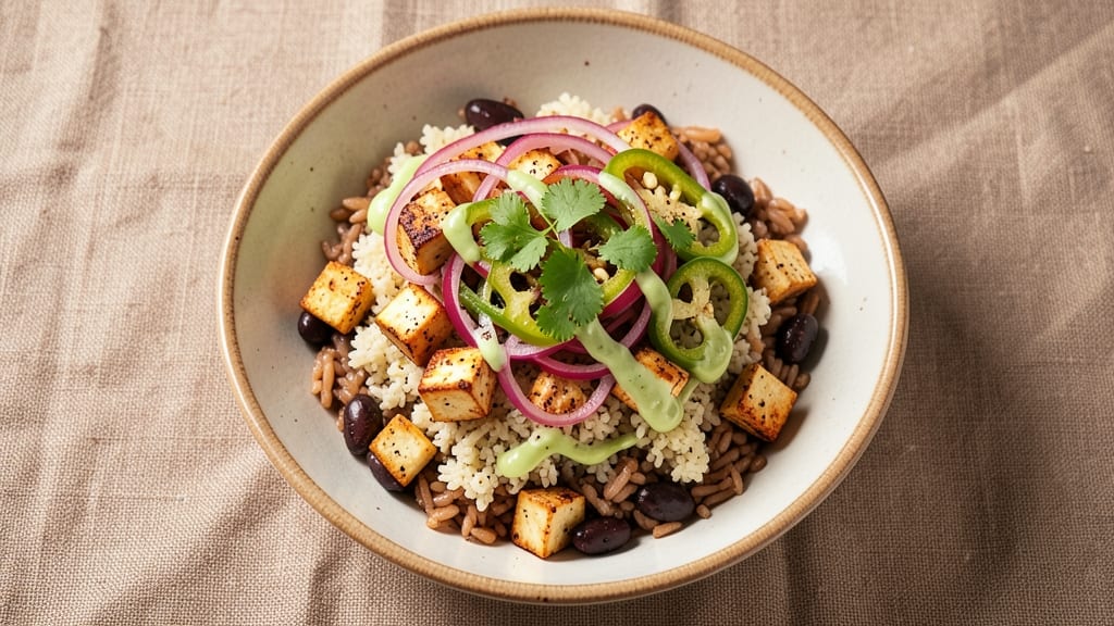 Burrito Rice Bowl Recipe Veg: Spiced Cauliflower and Black Bean Protein Powerhouse