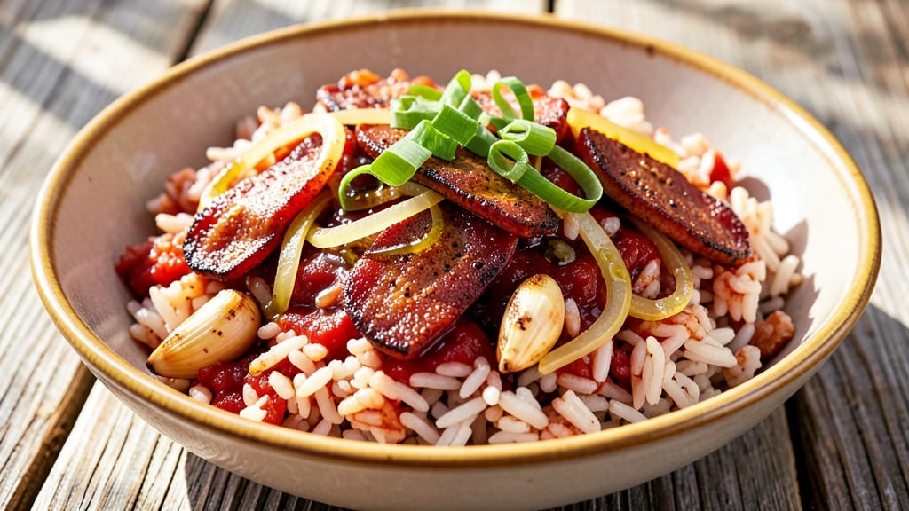 Cajun Red Rice Recipe: Spicy Tomato-Basil Flavor in One Pot