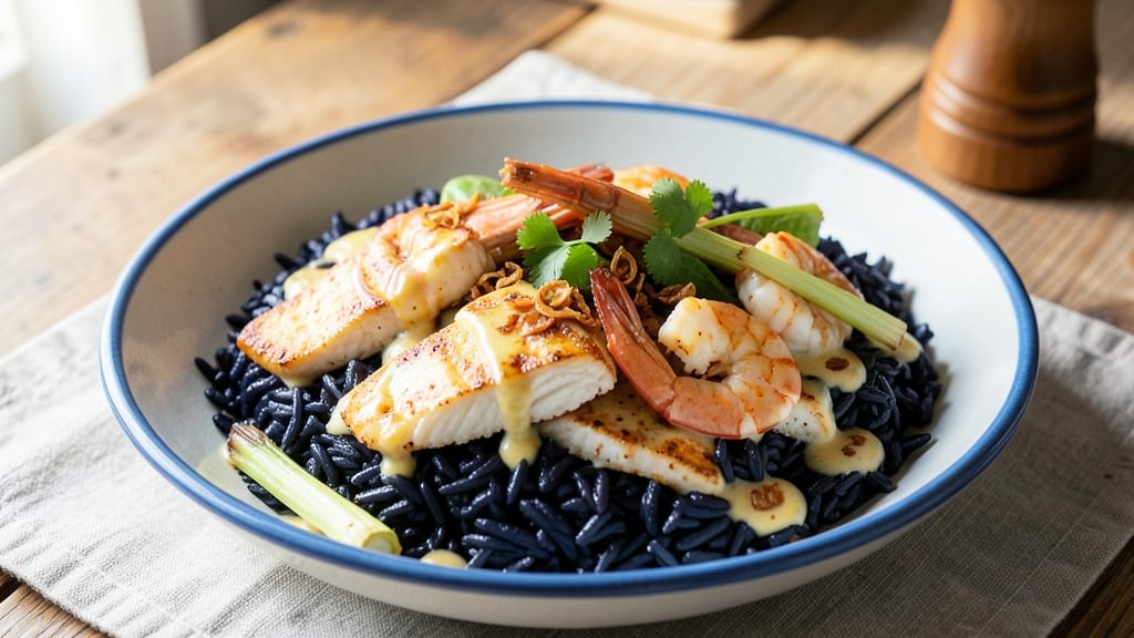 Black Rice Seafood Recipe: Fragrant Jasmine and Lemongrass Infusion