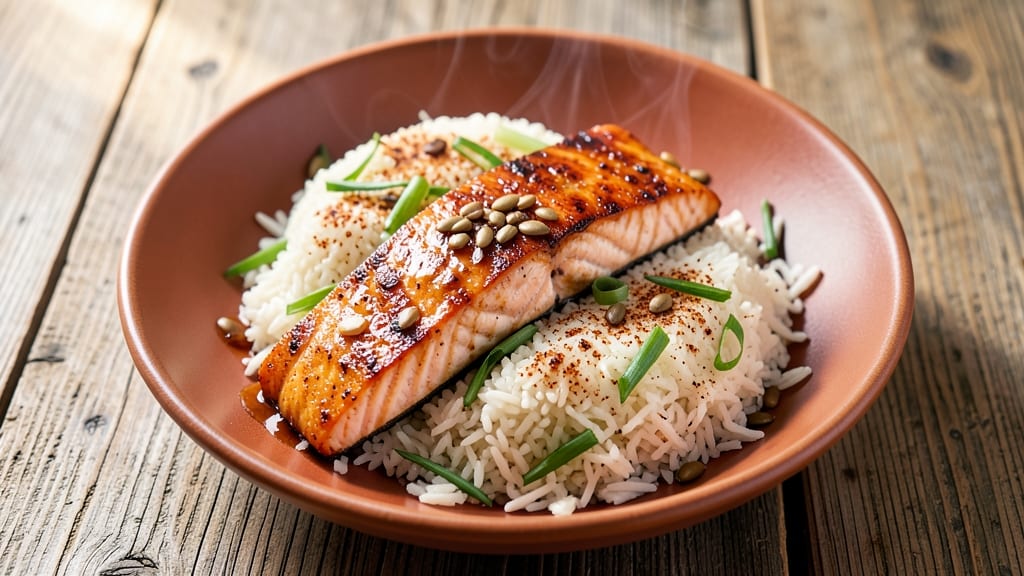 Cajun Salmon and Rice Recipe: Spicy-Sweet One-Pan Harmony