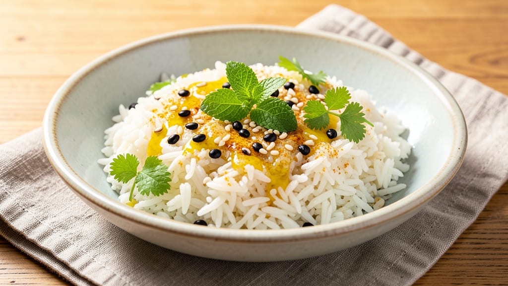 Bright Rice Recipe: Turmeric-Infused Golden Grains With Toasted Sesame Crunch