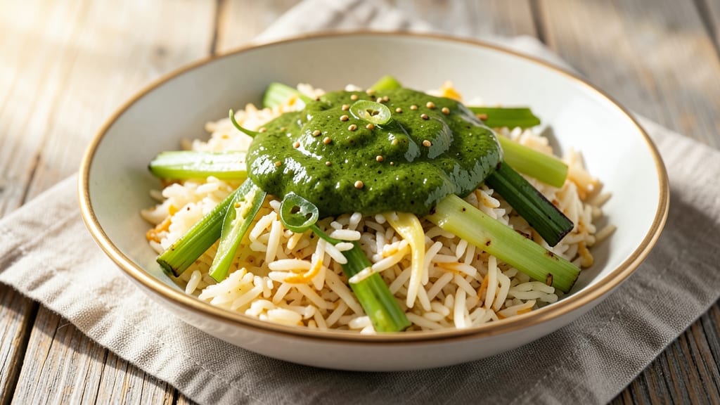 Celery Rice Indian Recipe: Fragrant Coconut-Lime Basmati With Crunchy Celery Bites