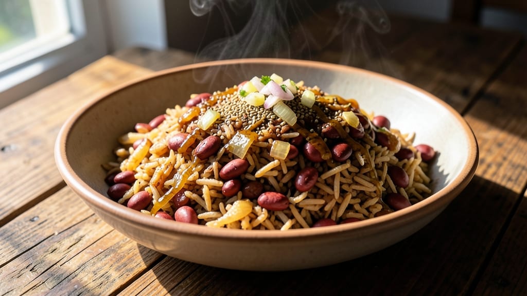 Brown Rice Pakistani Recipe: Spiced Lentil and Herb One-Pot Magic