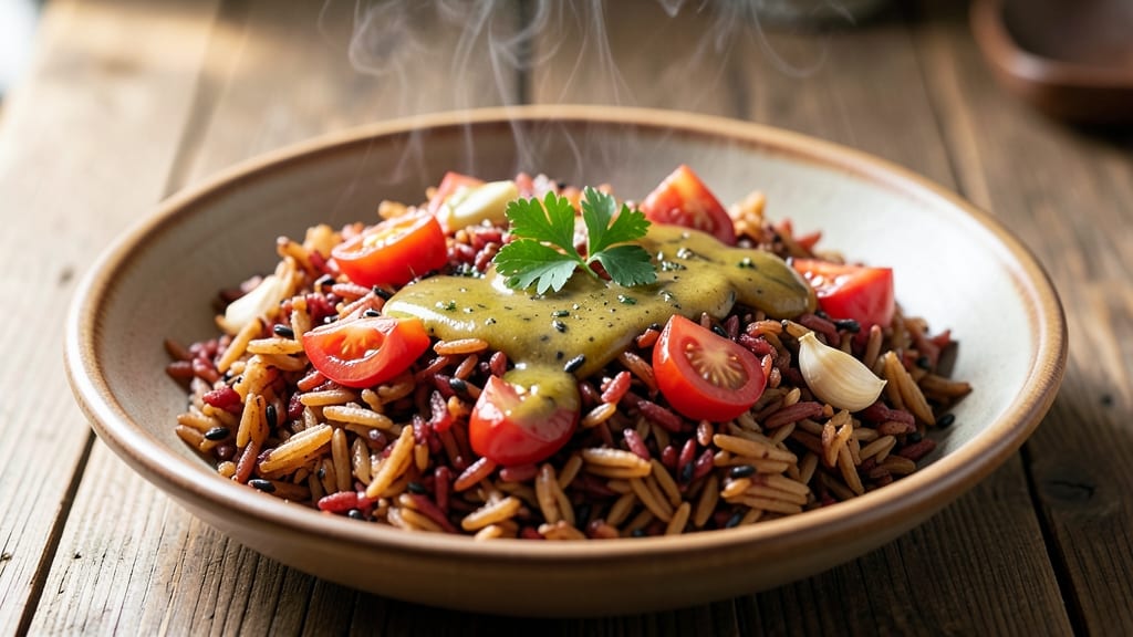 Brown and Red Rice Recipe: Smoky Tomato and Herb Infused One-Pan Wonder