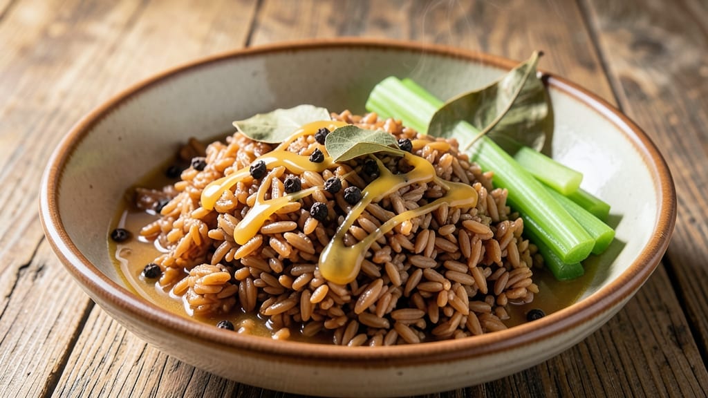 Canadian Wild Rice Recipe: Nutty Golden Grains With Toasted Celery Crown