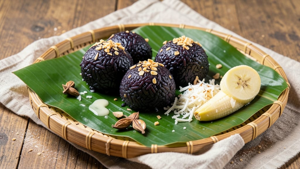Black Rice Suman Recipe: Sticky Coconut-Crusted Bites with Fragrant Cardamom