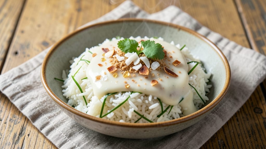 Burmese Coconut Rice Recipe: Golden Fragrance With Toasted Rice and Coconut Cream