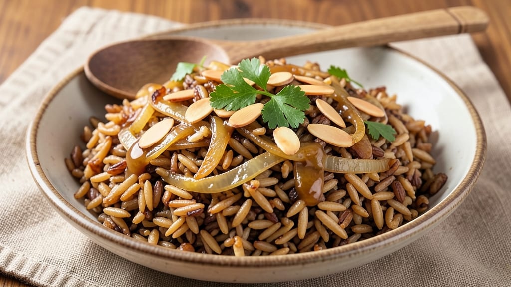 Brown and Wild Rice Pilaf Recipe: Nutty Earthy Crunch With Toasted Almonds
