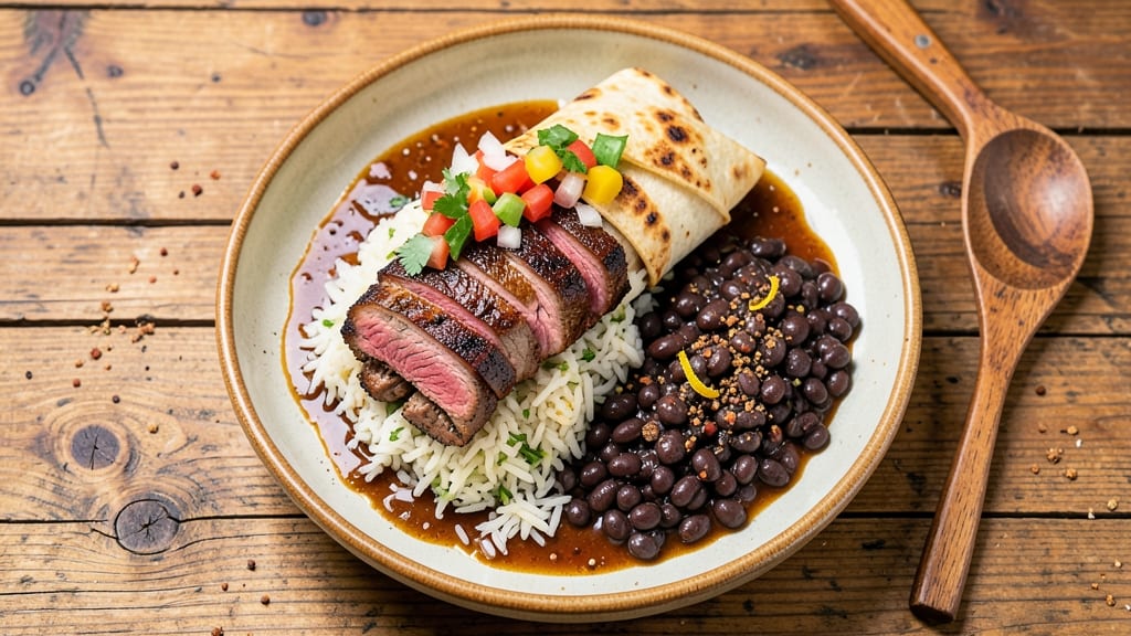 Carne Asada Burritos With Rice And Beans Recipe: Smoky Grilled Meat Wrapped in Crispy Tortillas