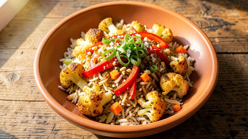 Cauliflower Vegetable Fried Rice Recipe: Crispy Rice and Vibrant Veggie Bites