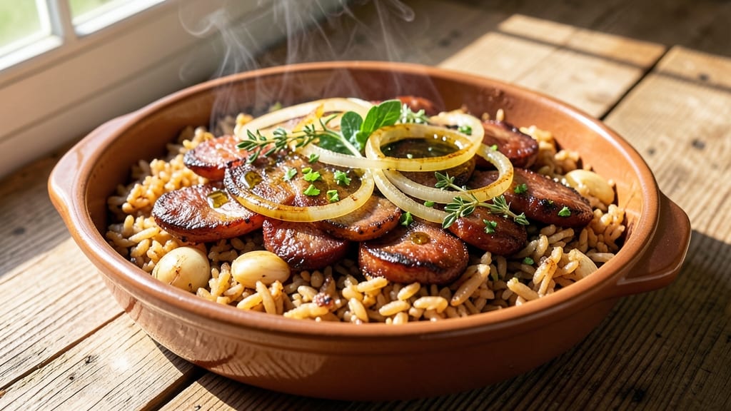 Carolina Brown Rice Recipe: Smoky Sausage and Herb-Studded One-Pot