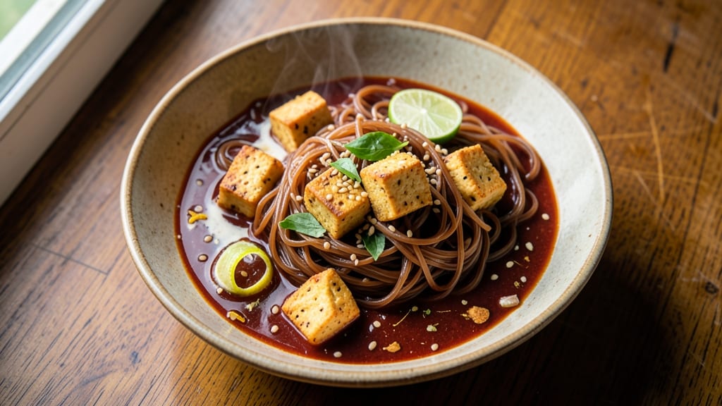 Brown Rice Vermicelli Noodles Recipe: Fragrant Coconut-Lime Stir-Fry with Crispy Tofu Bites