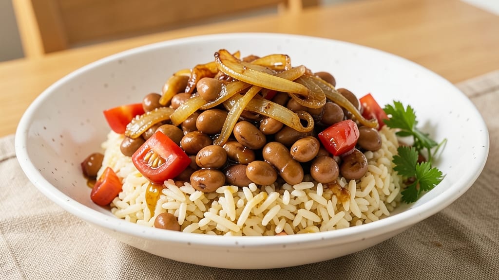 Bush's Beans and Rice Recipe: Smoky Garlic Crunch Over Fluffy Rice