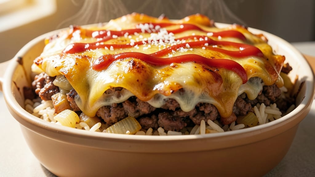 Cheeseburger Rice Casserole Recipe: One-Pan Comfort with Crispy Topping Magic