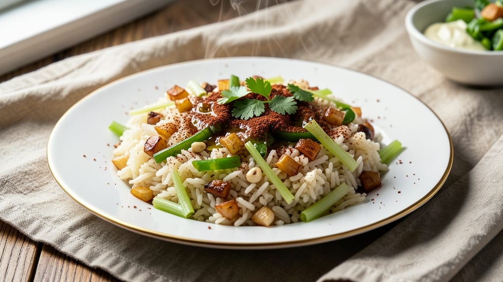 Bobby Flay's Spanish Rice Recipe: Smoky Sofrito Base and Crispy Celery Crown