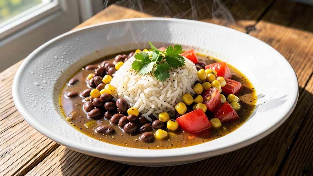 Black Beans, Rice, Corn, and Tomato Recipe: One-Pot Fiesta Bowl Magic